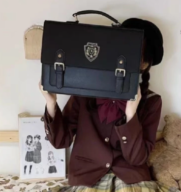 Casual Solid Color School Backpack Cute Versatile Simple Shoulder Crossbody Bag