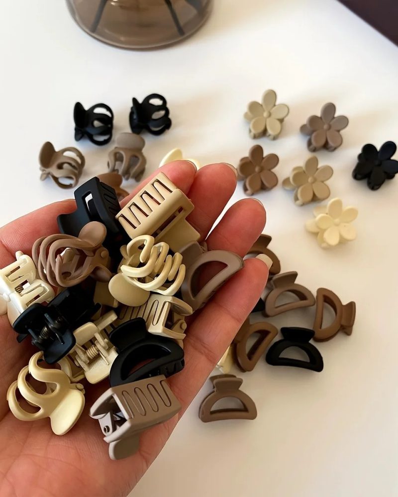 Casual Solid Plastic Bang Headbands Flyaways Mini Hair Claws 10pcs