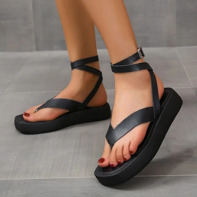Designer Thick Sole Flip-Flops Wedge Heels Clip Toe Slides Platform Sandals