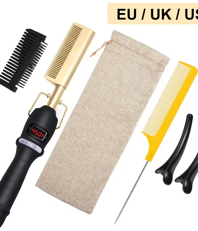 Titanium Alloy Dry And Wet Copper Comb Bangs Electric Heating Straight Hair