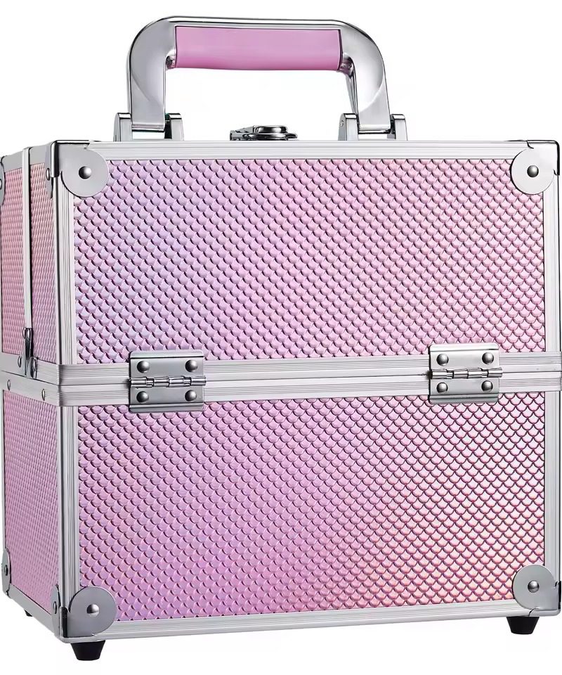 Jewelry Nail Manicure Beauty Portable Travel Alloy Cosmetics Makeup Case Storage Organizer Box