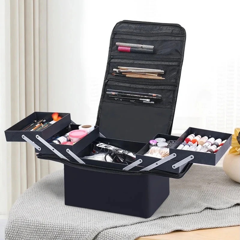Multi-layer Manicure Large Capacity Embroidery Tool Kit Cosmetics Storage Make Up Bag