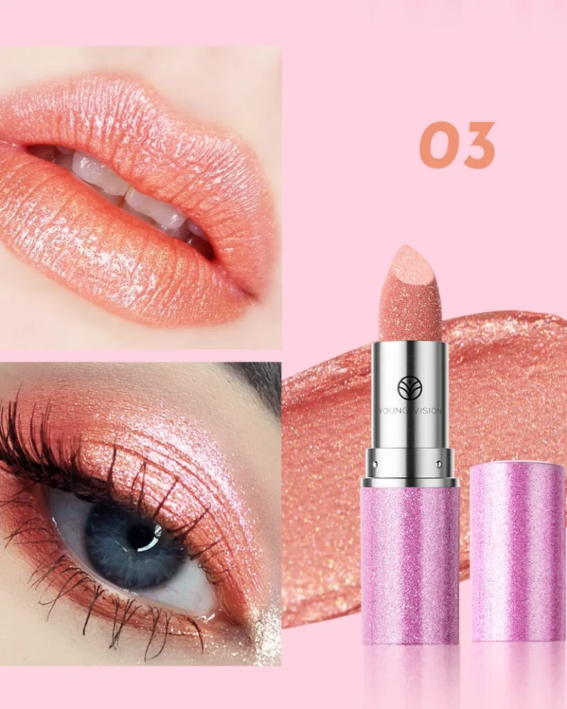 Pearl With Flash To Fall Color Temperature Change Lipstick 6 Colors Eye Shadow