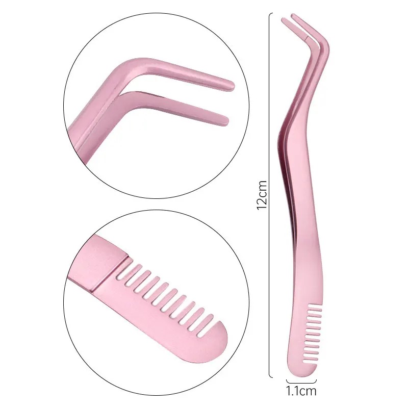 Stainless Steel Anti-Static Non-Magnetic Professional Volume 3D 1 Pc Eyelash Comb
