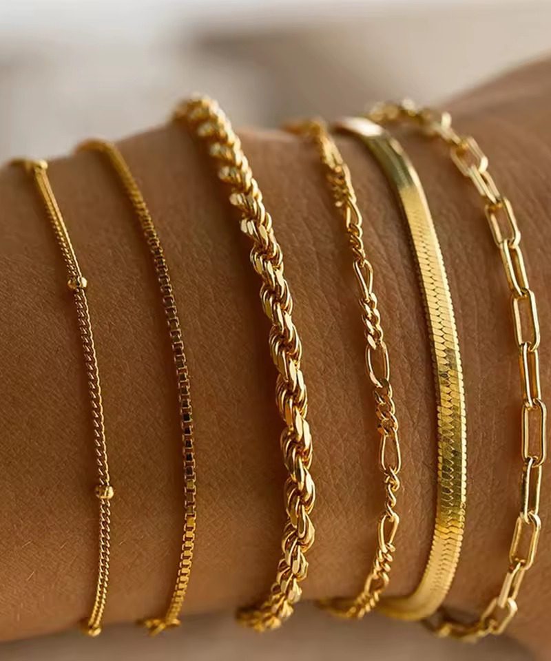 Trendy Snake Imitation Gemstone Rhinestone Full Metal Birthday Party Bangle Bracelet Set 4PCS Set