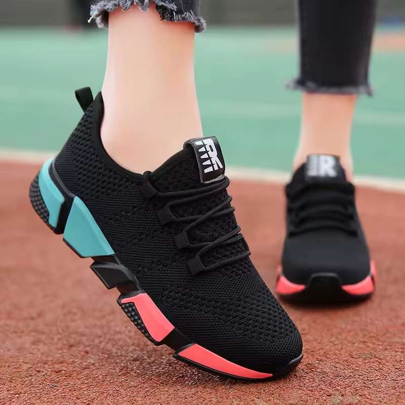 Casual Breathable Walking Mesh Flat Lace-Up Tenis Shoes