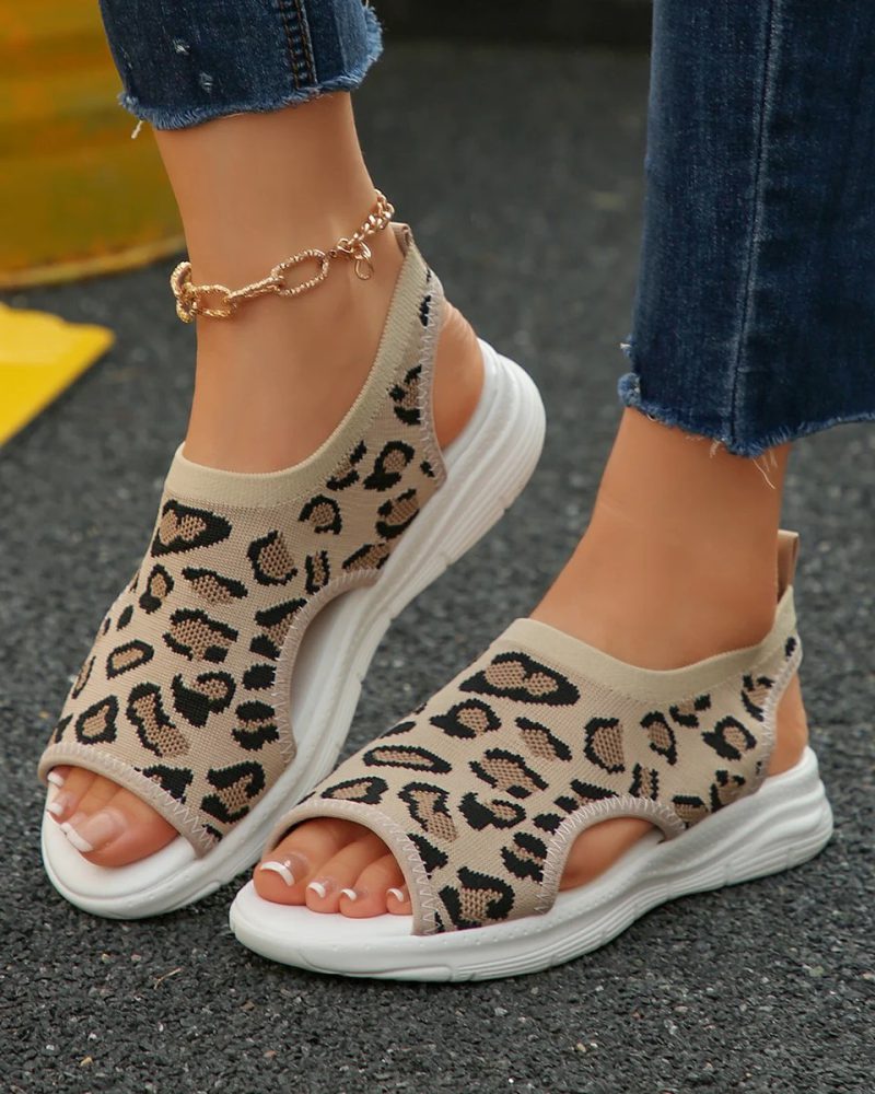Elegant Comfortable Elastic Cloth Wedge Lightweight Walking Sandals