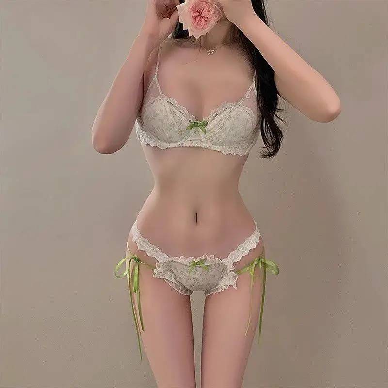 Floral Lace Push Up Bralette With Bow Details Bralette Bra Set