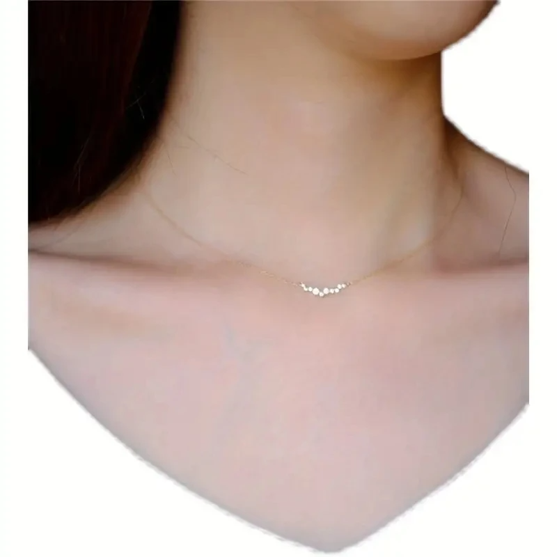 Simple Stylish Pendant Necklace with Dazzling Small Cubic Jewelry