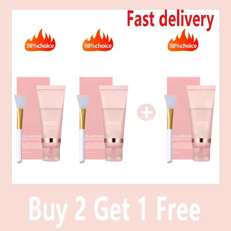 Collagen Overnight Wrapping Peel Off Facial Mask, Korean Collagen Night Wrapping Mask.