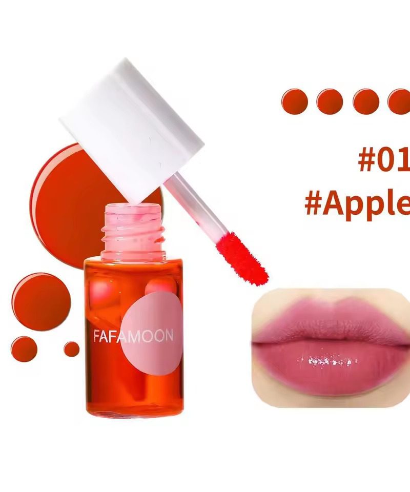 High Pigment Long-Lasting Moisturizing Waterproof Liquid Fruity Tint Water Lip Gloss