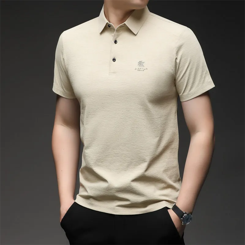 Solid Color Polo Shirt Fashionable Breathable Comfortable Versatile Top