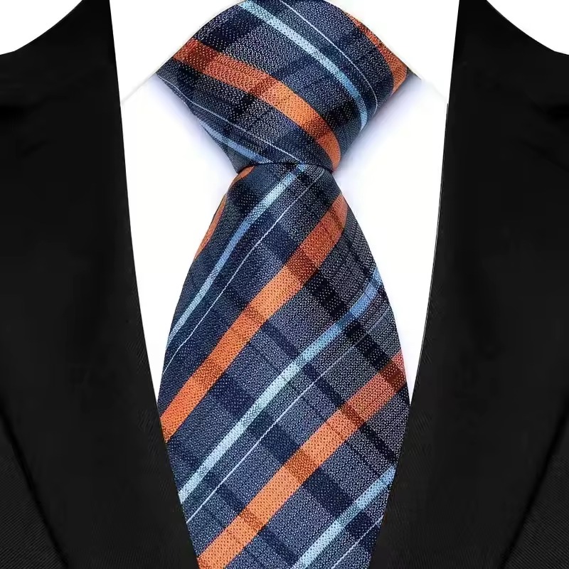 8CM Plaid Checks Stripes Classic Business Jacquard Woven Neck Ties