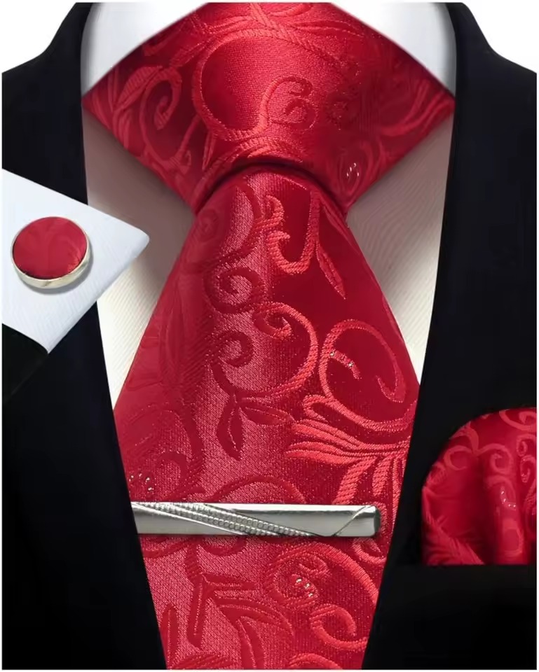 Classic Pocket Square Business Party Cufflinks Tie Clip Formal Ties