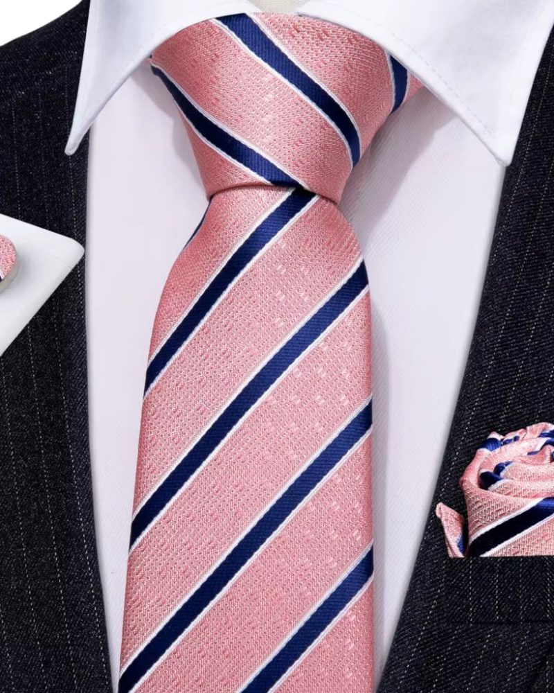 Floral Striped Silk Stylish Jacquard Necktie For Male Wedding Business Party Groomsman
