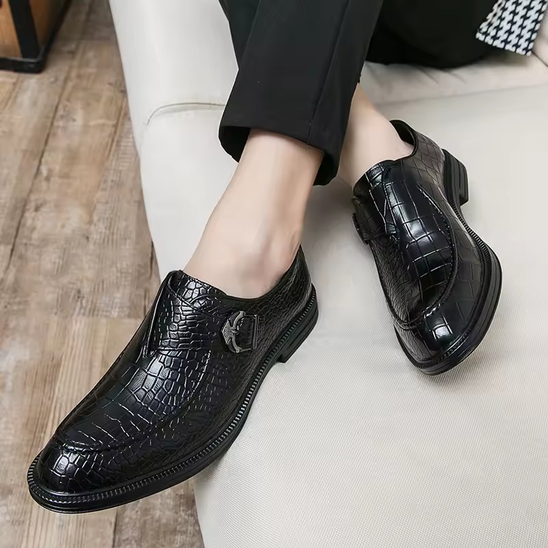 Formal Business Sticking Slip-On Split Leather Large Size Shoes