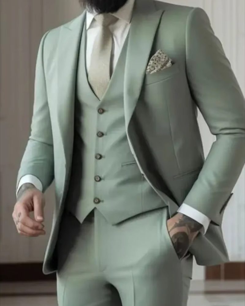 Formal Party Wedding Groom Slim Fit Tuxedos 3 Piece Set