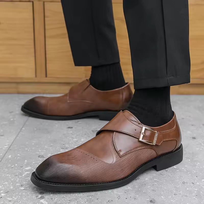 Formal Square-Toed Breathable Versatile Leather Business Style Shoes