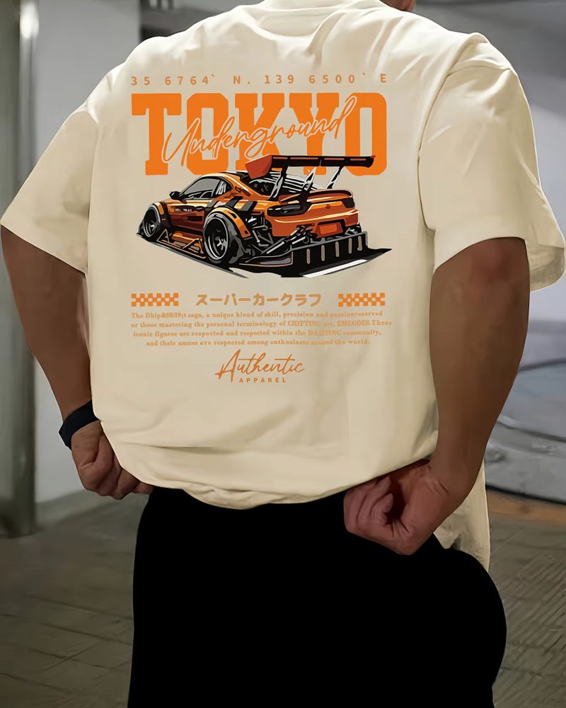 Graphic Supercar Print Authentic Streetwear Culture Oversize T-Shirt