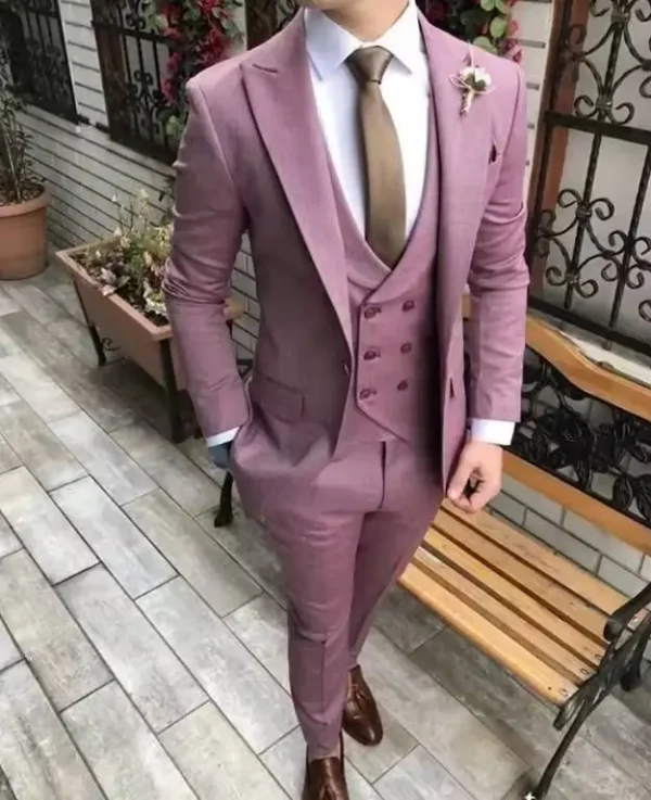 Groom Tuxedo Wedding Classic Slim Fit Peaked Lapel 2 Piece Blazer Suits