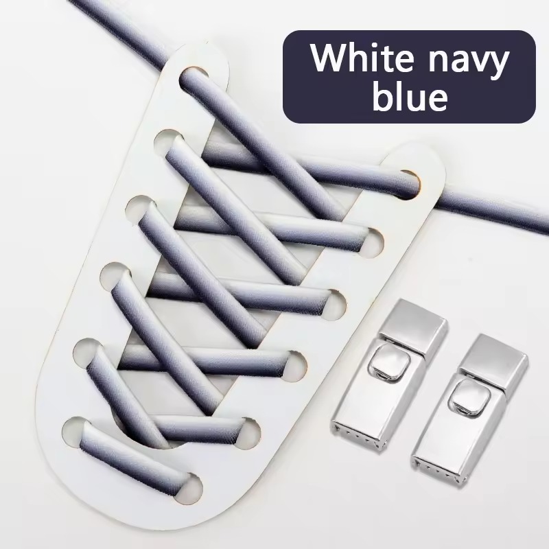 Laces Press Lock Flat Gradient Elastic Shoelaces Rubber Bands Tie Shoe