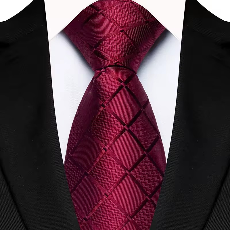 Luxury 8CM Mens Ties Plaid Checks Stripes Classic Business Necktie Jacquard Woven Neck Ties For Men