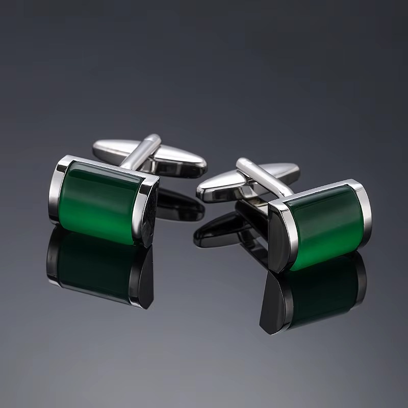 Luxury High-Quality Metal Agate Stone Shirt Cufflinks Jewelry Gift