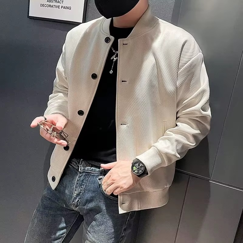 Casual O-Neck Single Breasted Baseball Uniform Windbreaker Male Coat Jackets