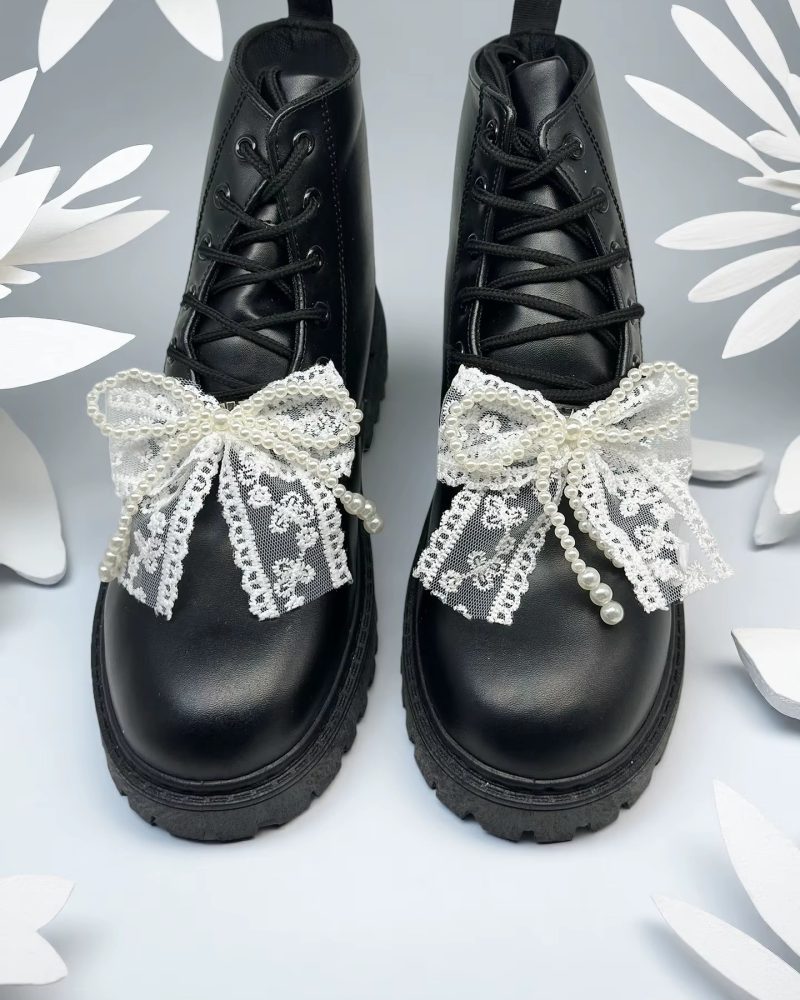 Multifunctional Decoration Exquisite Handmade Pearls And Crystals Tulle Bow Shoe Clips