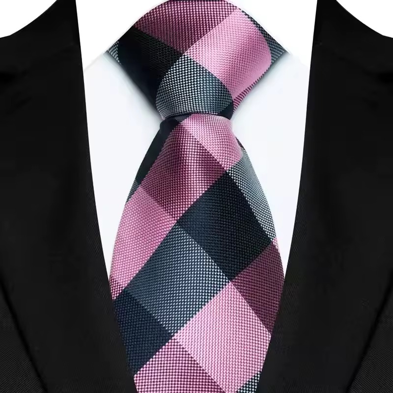 Plaid Checks Stripes Classic Business Necktie Jacquard Woven Neck ties