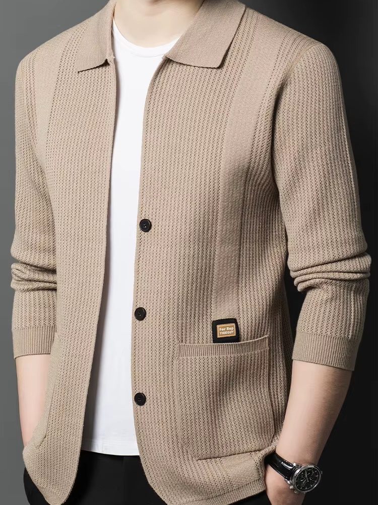 Solid Color High-quality V-neck Cardigan Elastic Velvet Soft Long-sleeved Knitted Sweater