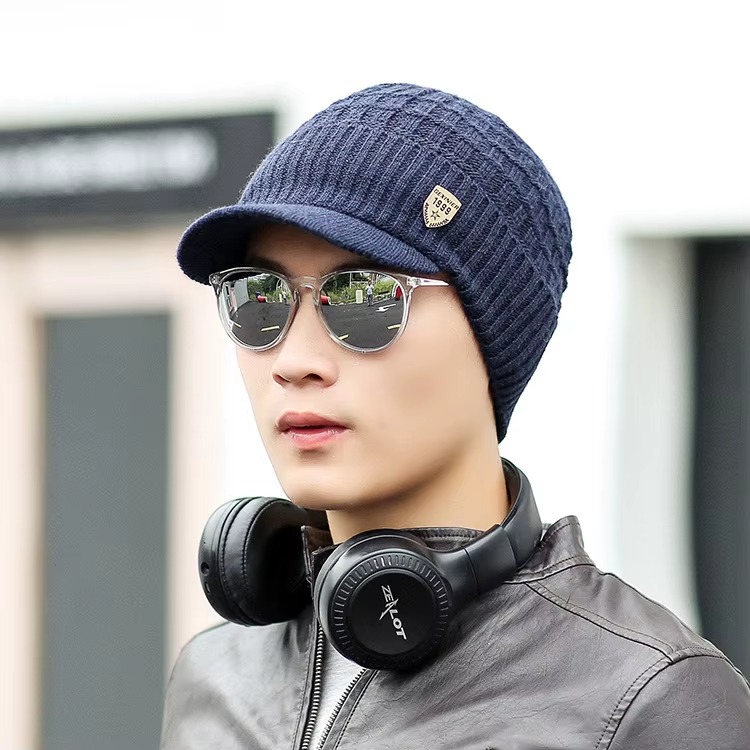 Thickened And Flannel Knitted Elastic Comfortable Winter Keep Warm Visor Hats